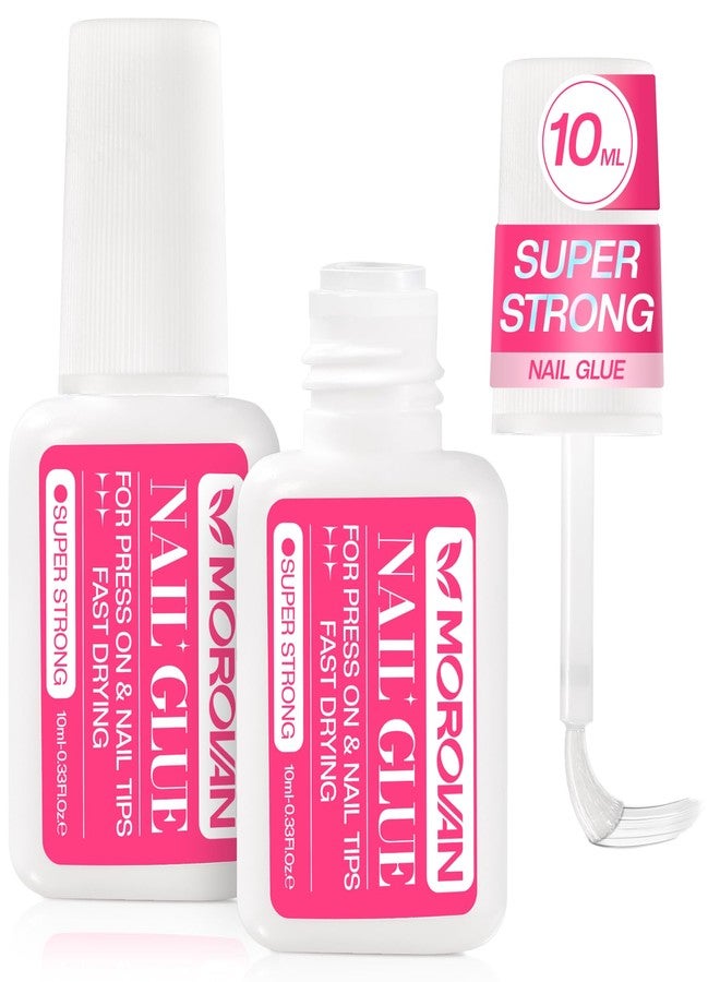 Morovan Super Strong Nail Glue: Nail Glue for Press On Nails, Acrylic & Fake Nails - Long-Lasting, Fast-Drying Formula, No UV Light Needed, Ideal for Beginners DIY & Salon Use